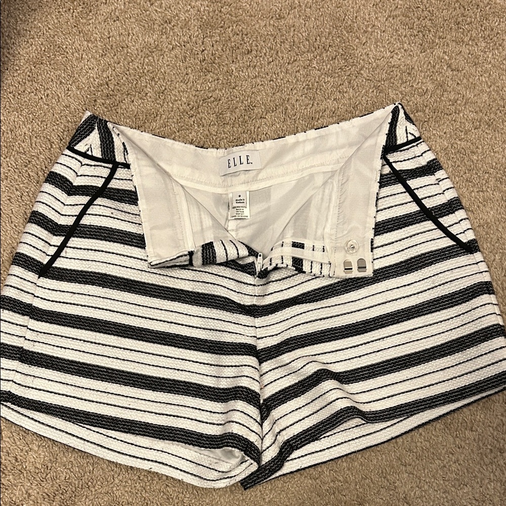 Elle Women's High Waist Striped Shorts
